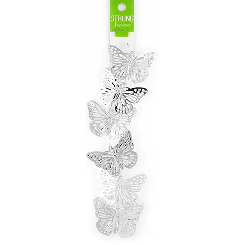 Metal Alloy 3D Butterfly Shape Strung Bead (available in 2 colours)